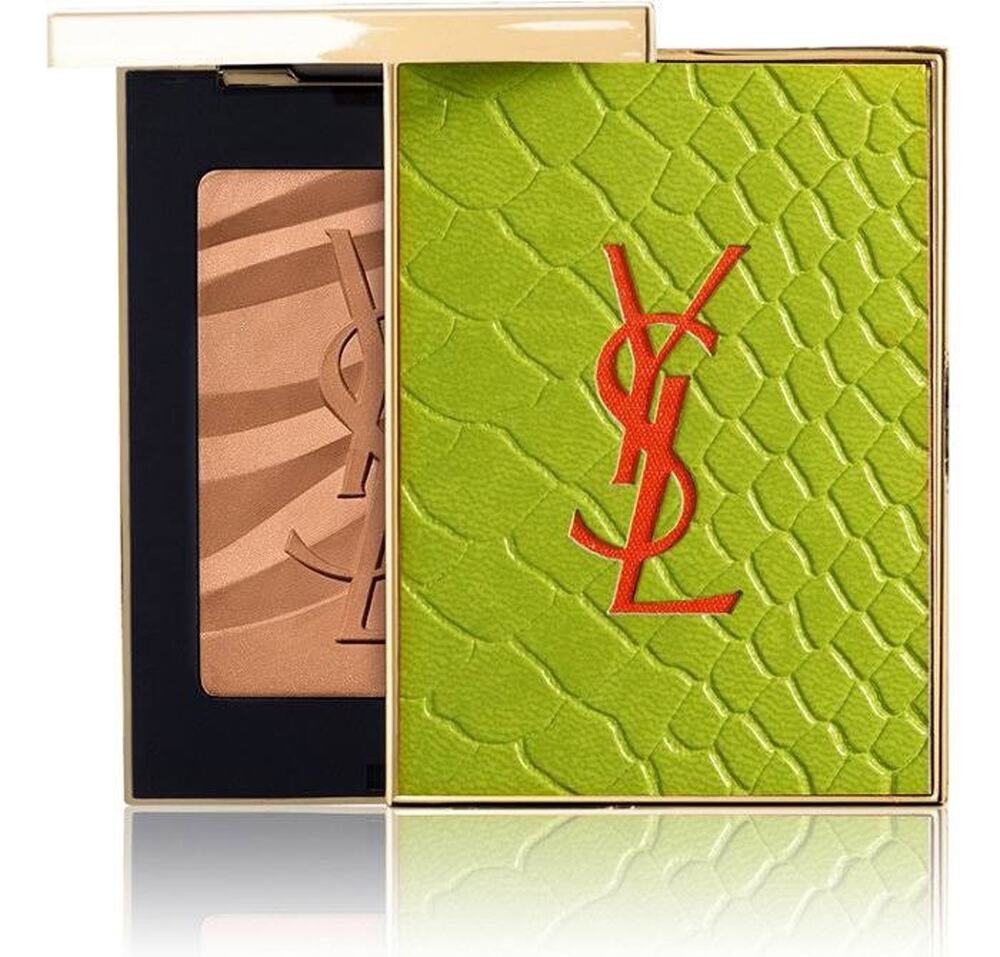 YSL Les Sahariennes Bronzing Stones Collector No2 Fire Opal Green Leather